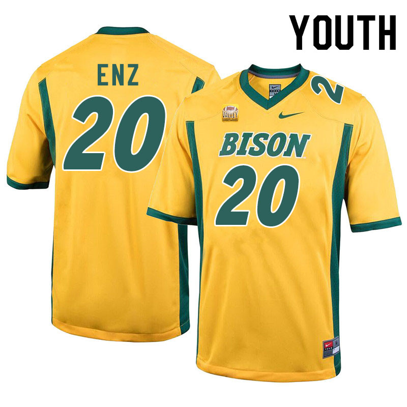 Youth #20 Jackson Enz North Dakota State Bison College Football Jerseys Sale-Yellow - Click Image to Close